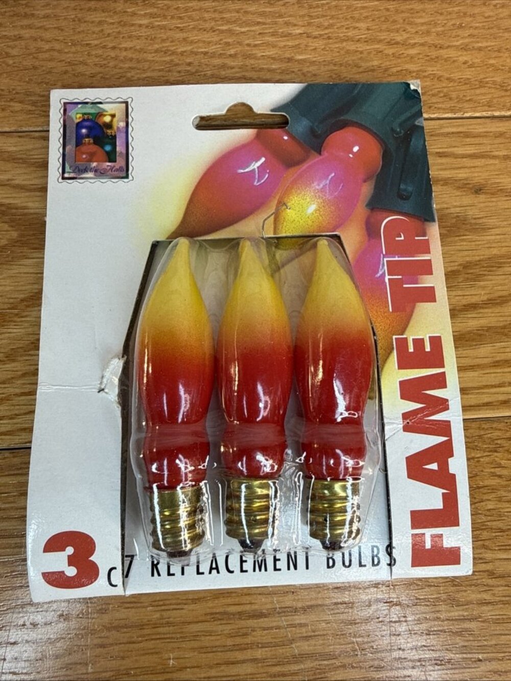 Vintage 1996 Candle Flame C7 Bulbs Red Orange 3 Pack NEW Old Stock Tested